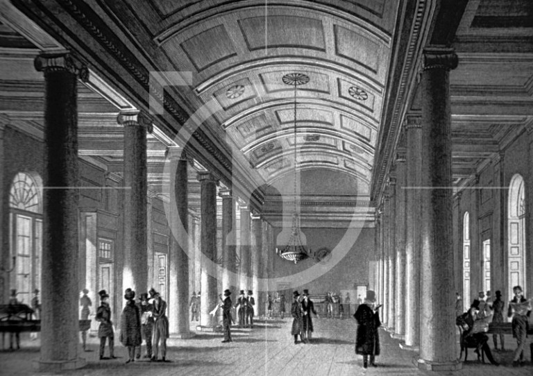 Interior of the Exchange News Room in the early 1830s